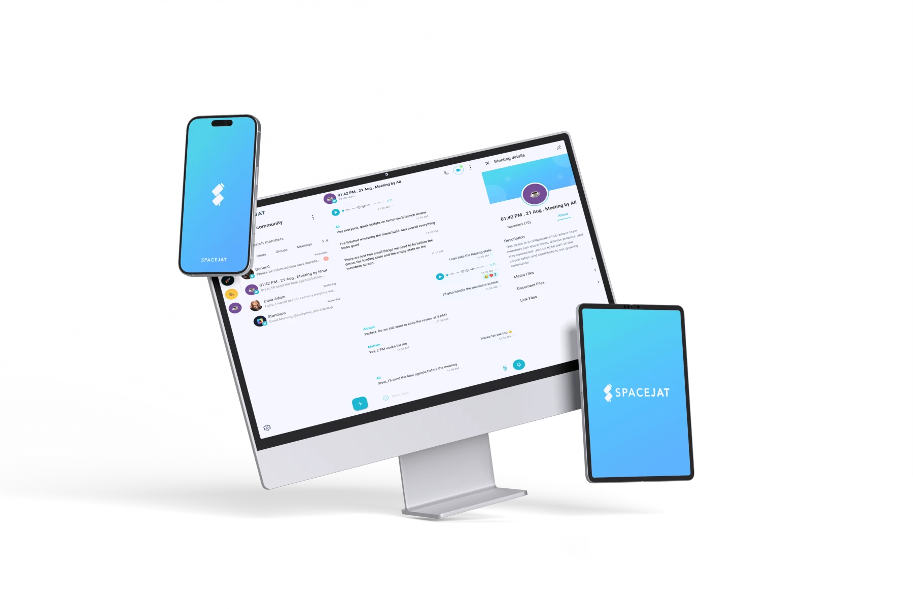 SpaceJAT collaboration experience on desktop, mobile and tablet devices